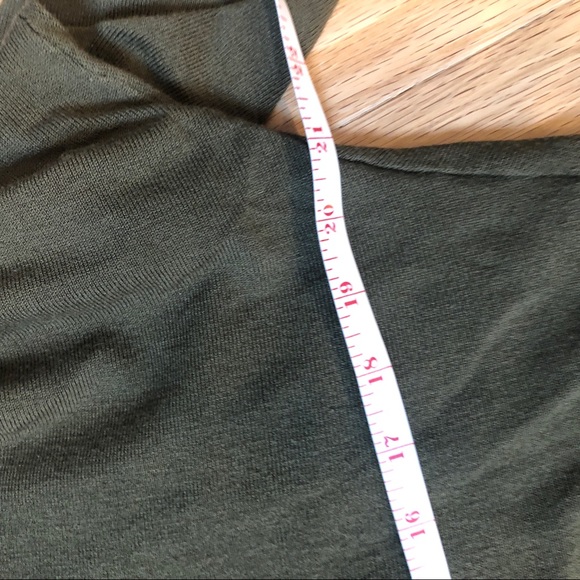 Cold shoulder green sweater with brass ring detail - Picture 3 of 4